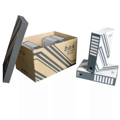 Archiváló konténer karton doboz fedeles 52x35x30cm, külön záródó levehető fedéllel Fornax – Tonerklinika Debrecen