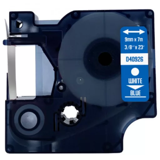 Utángyártott DYMO D1 40926 9mm x 7m fehér-kék – Tonerklinika Debrecen