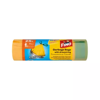   Szemeteszsák zárószalagos 25 liter 50 x 55 cm 20 db/tekercs Fino sárga