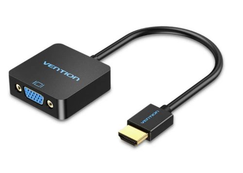 Vention HDMI -> VGA, 0,15m, (+ Micro USB/F & Audio Port, fekete), konverter