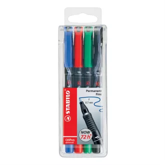 Alkoholos marker készlet 0,7mm, STABILO OHPen F, 4 klf. szín – Tonerklinika Debrecen