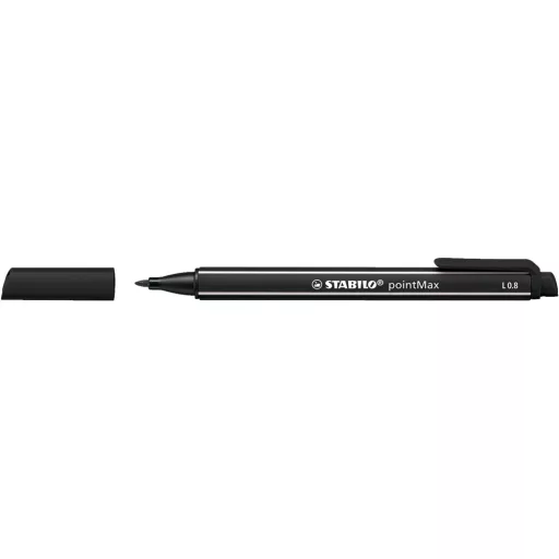 Rostirón 0,8mm, STABILO Point Max fekete – Tonerklinika Debrecen