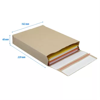 Csomagküldő webshop tasak 162x229x40mm, erős kraft papírból 250 db/doboz, E-green barna – Tonerklinika Debrecen