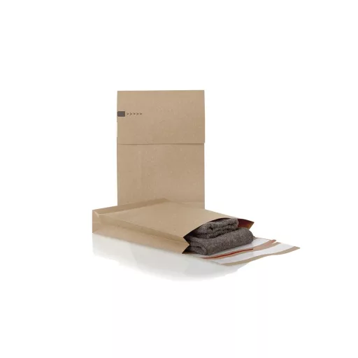 Csomagküldő webshop tasak 250x350x50mm, erős kraft papírból 250 db/doboz, E-green barna – Tonerklinika Debrecen