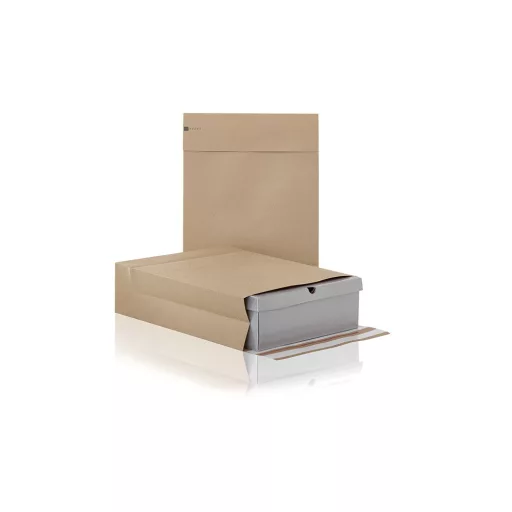 Csomagküldő webshop tasak 350x450x80mm, erős kraft papírból 200 db/doboz, E-green barna – Tonerklinika Debrecen