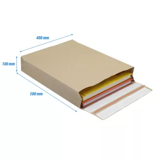 Csomagküldő webshop tasak 400x500x100mm, erős kraft papírból 100 db/doboz, E-green barna – Tonerklinika Debrecen
