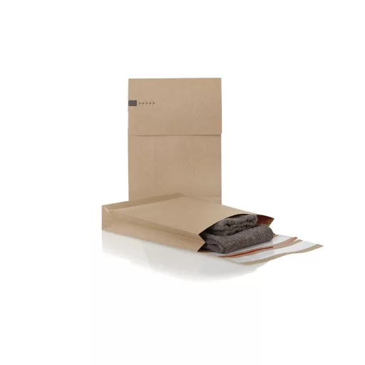 Csomagküldő webshop tasak 450x570x100mm, erős kraft papírból 100 db/doboz, E-green barna – Tonerklinika Debrecen