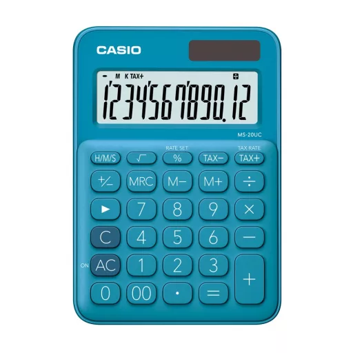 Számológép asztali 12 digit nagy kijelző Casio MS 20 UC kék – Tonerklinika Debrecen