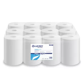   Kéztörlő 2 rétegű tekercses átmérő: 14 cm 100% cellulóz 12 tekercs/karton 14 CF Strong Lucart_861093J fehér