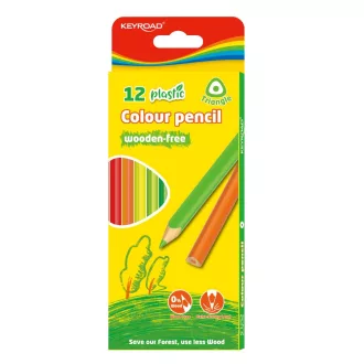 Színes ceruza készlet 2,9 mm famentes háromszögletű Keyroad 12 klf. szín – Tonerklinika Debrecen