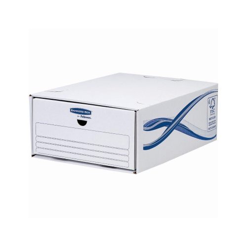 Fiókos irattároló, fiók, karton, 135 x 279 x 362 mm, Fellowes® Bankers Box Basic, 5 db/csomag, kék-fehér