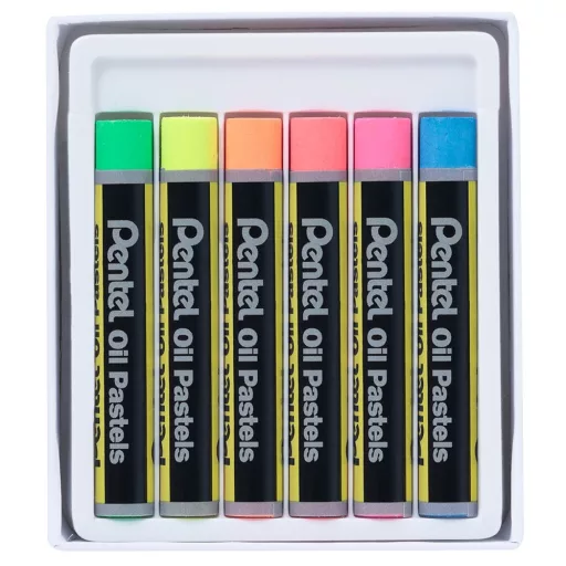 Kréta olajpasztell készlet, PHN-F6 Pentel, 6 klf., fluoreszkáló – Tonerklinika Debrecen