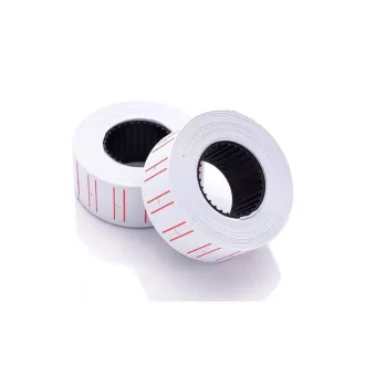 Árazószalag 22x12mm, fehér piros vonallal 25 tekercs/karton, MOTEX – Tonerklinika Debrecen