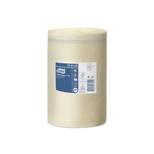 Kéztörlő 1 rétegű tekercses átmérő: 14 cm 115 m/tekercs 11 tek/karton mini belsőmagos M1 Universal Tork_120144 sárga