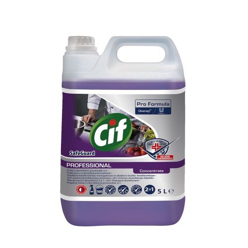 Kombinált kézi általános tisztító- fertőtlenítőszer 5 liter 2in1 Cif Pro Formula Safeguard Concentrate