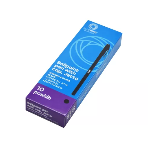 Golyóstoll 0,7mm eldobható, hatszögletű test kupakos Bluering® Jetta, írásszín fekete – Tonerklinika Debrecen
