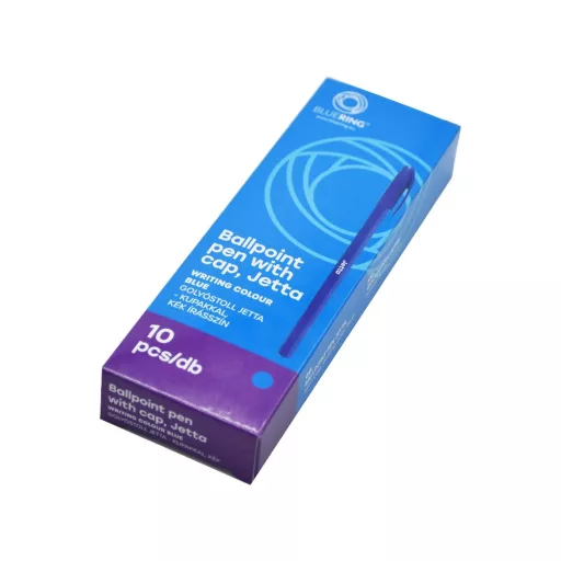 Golyóstoll 0,7mm eldobható, hatszögletű test kupakos Bluering® Jetta, írásszín kék – Tonerklinika Debrecen