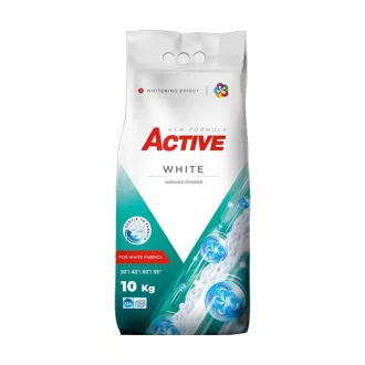   Mosópor 10 kg (130 mosás) zsákos fehér ruhákhoz Active White