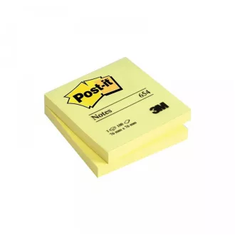 Jegyzettömb öntapadó, 76x76mm, 100lap, 3M 654 Post-It, sárga – Tonerklinika Debrecen