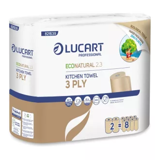   Kéztörlő 3 rétegű 2 tekercs/csomag EcoNatural 2.3 Lucart_821639J havanna barna