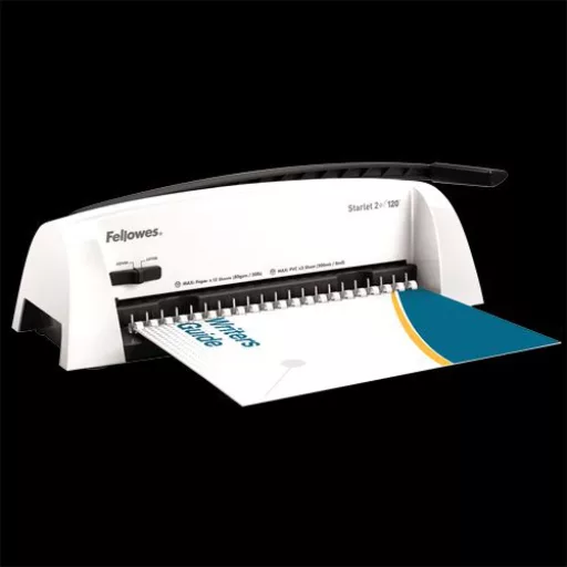 Spirálozógép, műanyag spirálkötéshez, manuális, 120lap, Fellowes® Starlet 2+ – Tonerklinika Debrecen