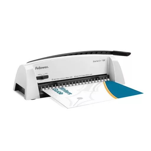 Spirálozógép, műanyag spirálkötéshez, manuális, 120lap, Fellowes® Starlet 2+ – Tonerklinika Debrecen