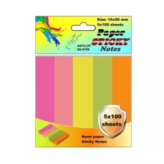 Jelölőcímke 15x50mm, 5x100lap papír, neon színek Antilop – Tonerklinika Debrecen