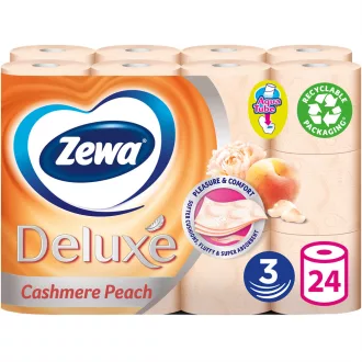  Toalettpapír 3 rétegű kistekercses 100 % cellulóz 150 lap/tekercs 24 tekercs/csomag Zewa Deluxe Cashmere Peach
