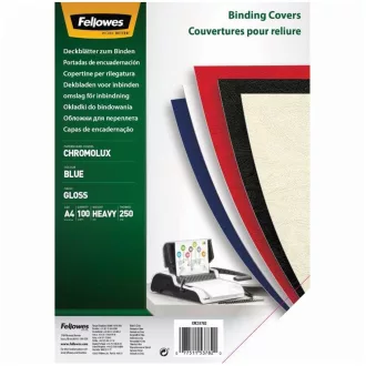 Hátlap, A4, 250 g, fényes, Fellowes® ChromoLux, 100 db/csomag, kék – Tonerklinika Debrecen