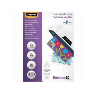 Lamináló fólia, A4, 80 micron, fényes, 25 db/doboz, Fellowes® – Tonerklinika Debrecen