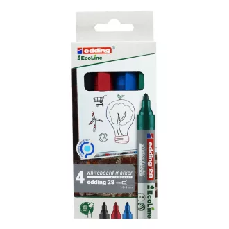 Táblamarker készlet, 1,5-3mm, kerek Edding 28 EcoLine, 4 klf. szín – Tonerklinika Debrecen