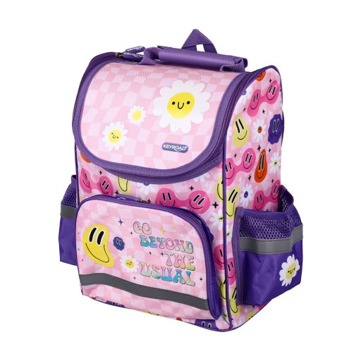 Iskolatáska, lányos, Smiley, 38 x 28 x 18 cm, Keyroad – Tonerklinika Debrecen