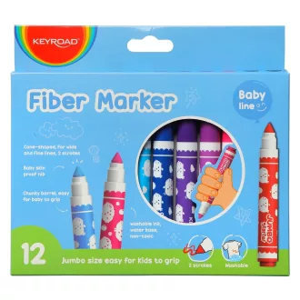 Rostirón, filctoll készlet, 5 mm, 12 db/bliszter, Keyroad Jumbo, vegyes színek – Tonerklinika Debrecen