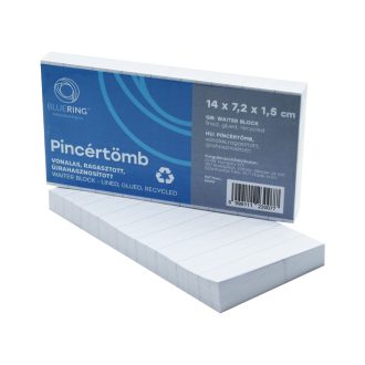 Pincértömb vonalas újrahasznosított 14x7,2x1,5 cm, ragasztott Bluering® – Tonerklinika Debrecen