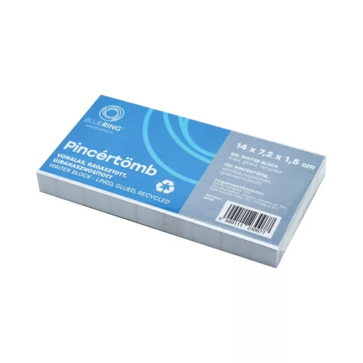 Pincértömb vonalas újrahasznosított 14x7,2x1,5 cm, ragasztott Bluering® – Tonerklinika Debrecen