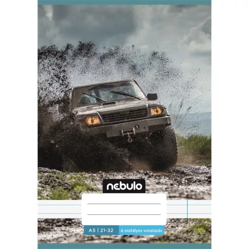 Füzet, A5, 4. osztályos vonalas, 21-32, Vagány minták, I., 16 db/csomag Nebulo – Tonerklinika Debrecen