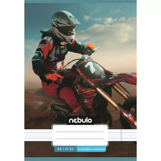 Füzet, A5, 4. osztályos vonalas, 21-32, Vagány minták, I., 16 db/csomag Nebulo – Tonerklinika Debrecen