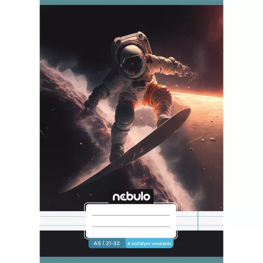 Füzet, A5, 4. osztályos vonalas, 21-32, Vagány minták, I., 16 db/csomag Nebulo – Tonerklinika Debrecen