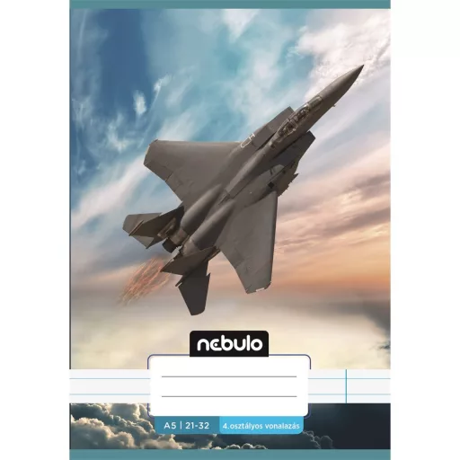 Füzet, A5, 4. osztályos vonalas, 21-32, Vagány minták, I., 16 db/csomag Nebulo – Tonerklinika Debrecen