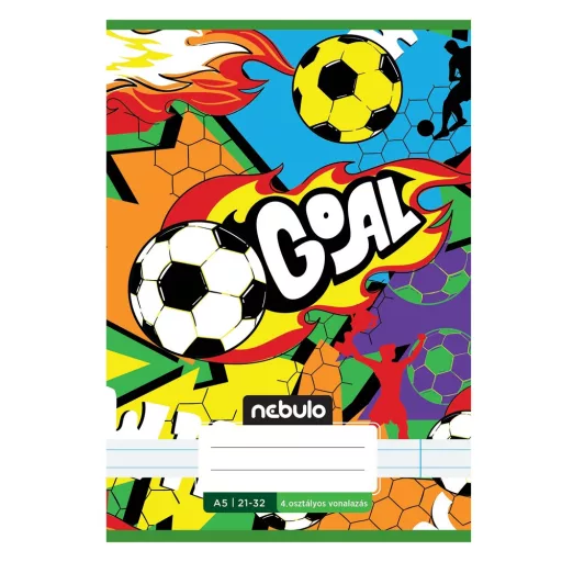 Füzet, A5, 4. osztályos vonalas, 21-32, Vagány minták, II., 16 db/csomag Nebulo – Tonerklinika Debrecen