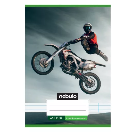 Füzet, A5, 4. osztályos vonalas, 21-32, Vagány minták, II., 16 db/csomag Nebulo – Tonerklinika Debrecen