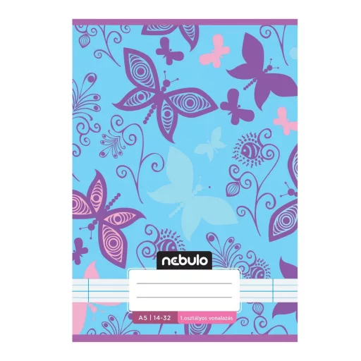 Füzet, A5, 1. osztályos vonalas, 14-32, Cuki minták, 16 db/csomag Nebulo – Tonerklinika Debrecen