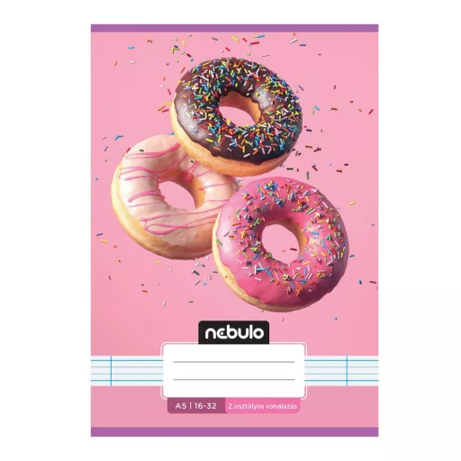 Füzet, A5, 2. osztályos vonalas, 16-32, Cuki minták, 16 db/csomag Nebulo – Tonerklinika Debrecen