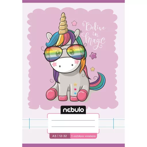 Füzet, A5, 3. osztályos vonalas, 12-32, Cuki minták, 16 db/csomag Nebulo – Tonerklinika Debrecen