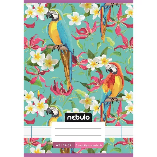 Füzet, A5, 3. osztályos vonalas, 12-32, Cuki minták, 16 db/csomag Nebulo – Tonerklinika Debrecen