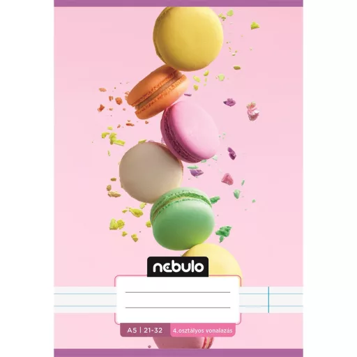 Füzet, A5, 4. osztályos vonalas, 21-32, Cuki minták, I., 16 db/csomag Nebulo – Tonerklinika Debrecen