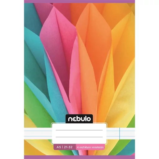Füzet, A5, 4. osztályos vonalas, 21-32, Cuki minták, I., 16 db/csomag Nebulo – Tonerklinika Debrecen