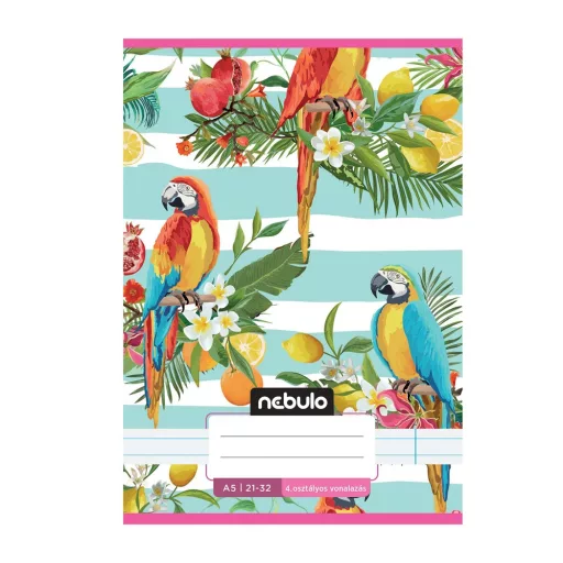 Füzet, A5, 4. osztályos vonalas, 21-32, Cuki minták, II., 16 db/csomag Nebulo – Tonerklinika Debrecen
