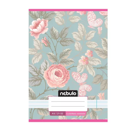Füzet, A5, 4. osztályos vonalas, 21-32, Cuki minták, II., 16 db/csomag Nebulo – Tonerklinika Debrecen