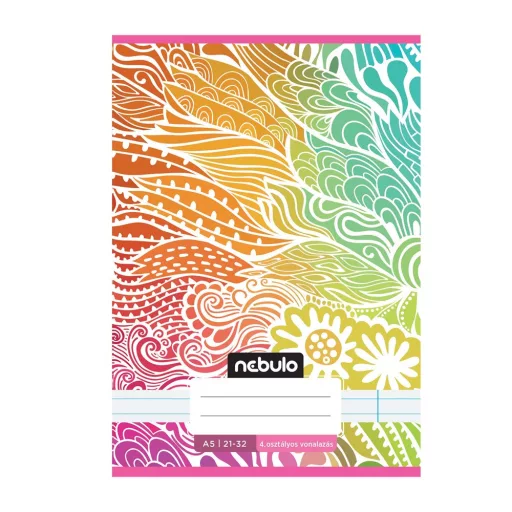 Füzet, A5, 4. osztályos vonalas, 21-32, Cuki minták, II., 16 db/csomag Nebulo – Tonerklinika Debrecen